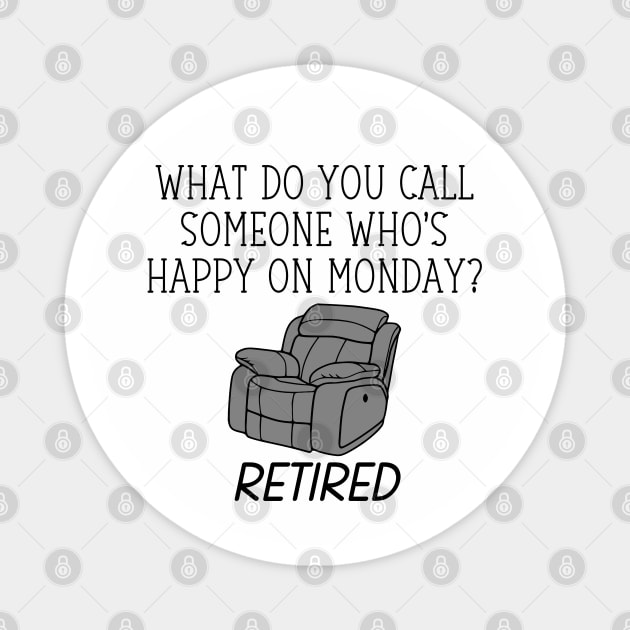 What Do You Call Someone Who's Happy On Monday? Retired Magnet by KayBee Gift Shop